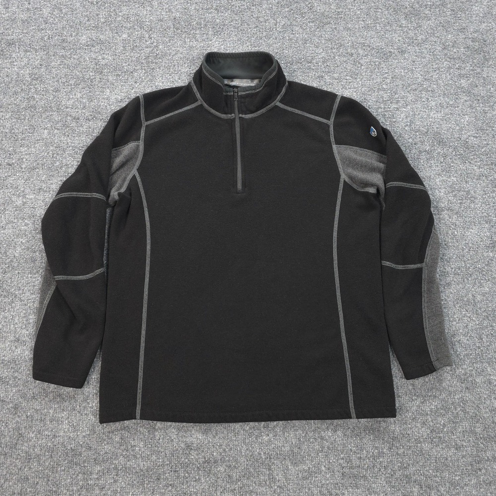 Kuhl Sweater Mens Small Black Kashmira 1/4 Zip Fleece‎ Hiking Pullover Layer